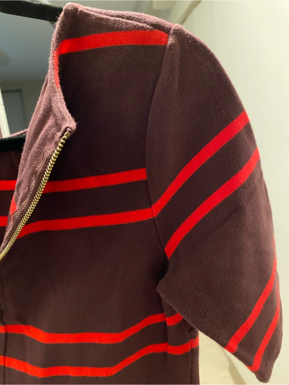 Old Navy Striped Midi Knit Dress in Red and Dark Brown - Picture 10 of 11